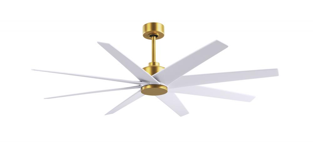 Ariella - Eight Blade Ceiling Fan - Brushed Brass Finish - Matte White Blades