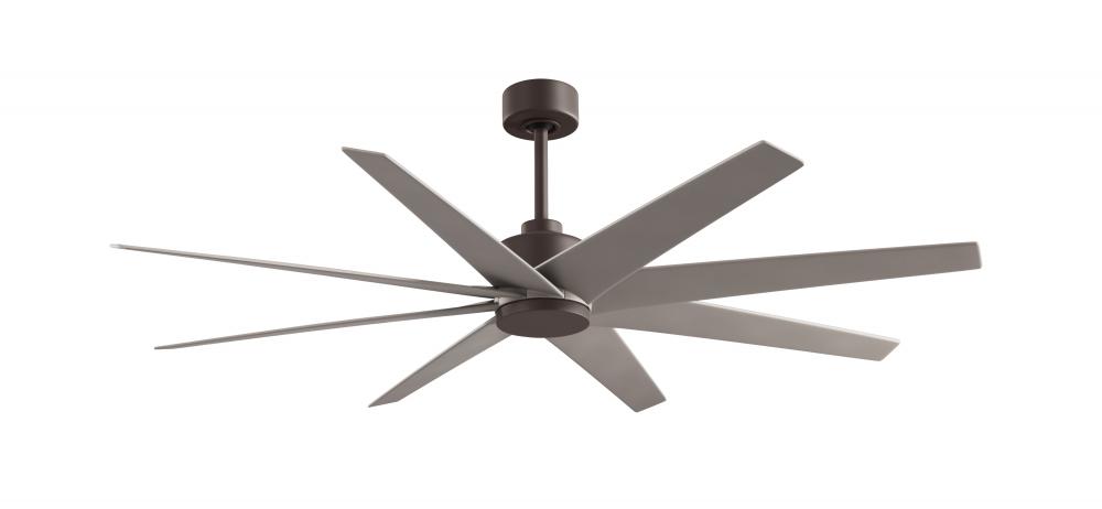 Ariella - Eight Blade Ceiling Fan - Textured Bronze Finish - Brushed Nickel Blades