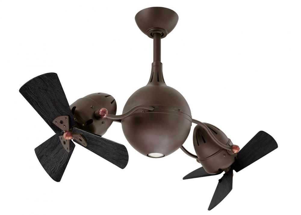 Acqua - Rotational Ceiling Fan - Integrated LED - Textured Bronze Finish - Matte Black Wood Blades