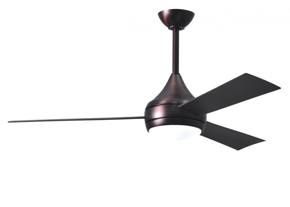 Donaire - Three Blade Paddle Fan - Integrated LED - Brushed Bronze Finish - Brushed Bronze Blades