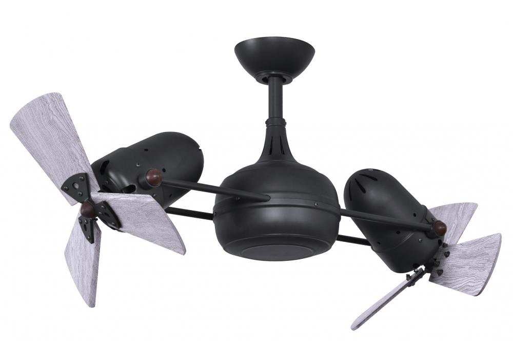 Dagny - Rotational Ceiling Fan - Matte Black Finish - Barn Wood Tone Wood Blades