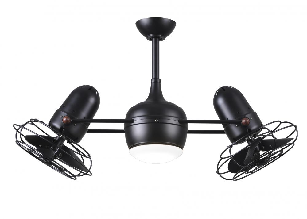Dagny LK - Rotational Ceiling Fan - Integrated LED - Matte Black Finish - Metal Blades