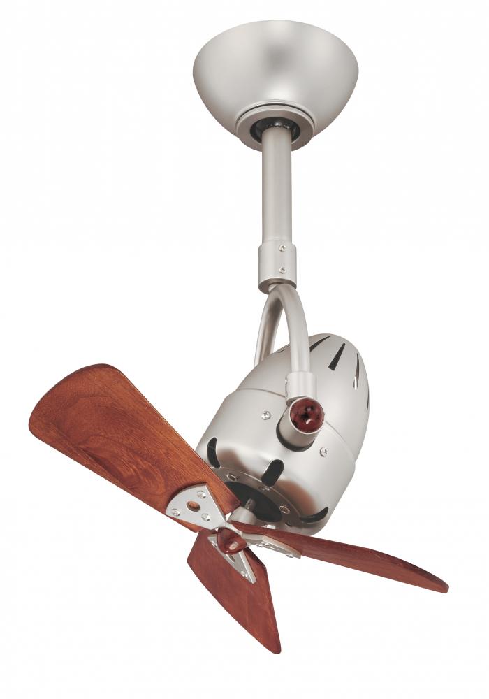 Diane - Oscillating Directional Ceiling Fan - Brushed Nickel Finish - Mahogany Tone Blades