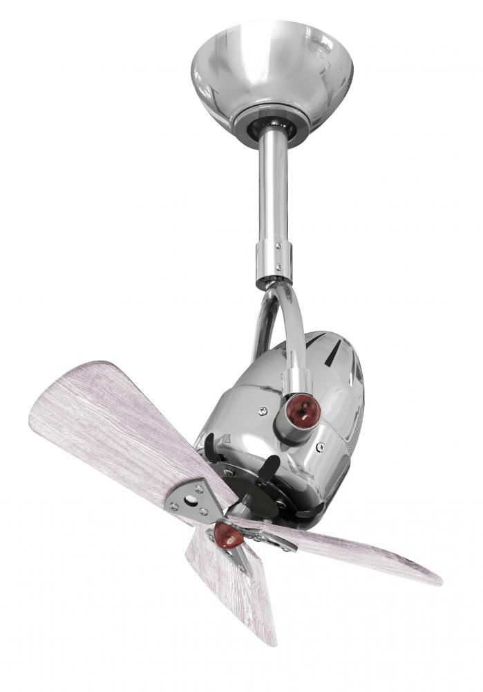 Diane - Oscillating Directional Ceiling Fan - Polished Chrome Finish - Barn Wood Tone Wood Blades