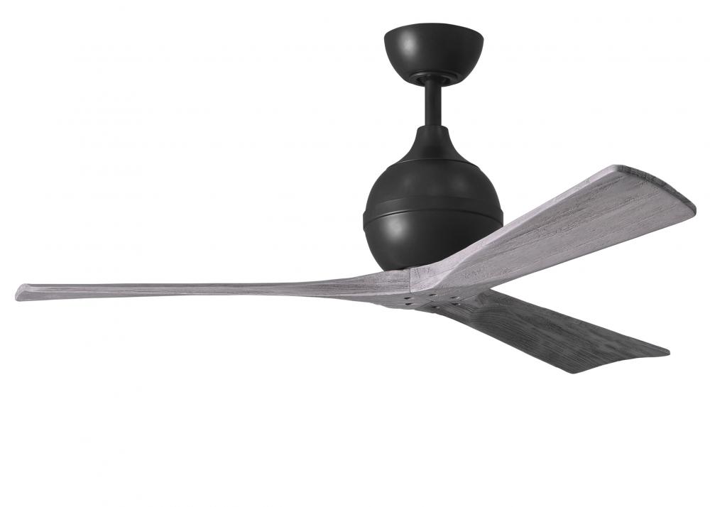 Irene-3 - Three Blade Paddle Fan - 52" - Matte Black Finish - Barn Wood Tone Blades