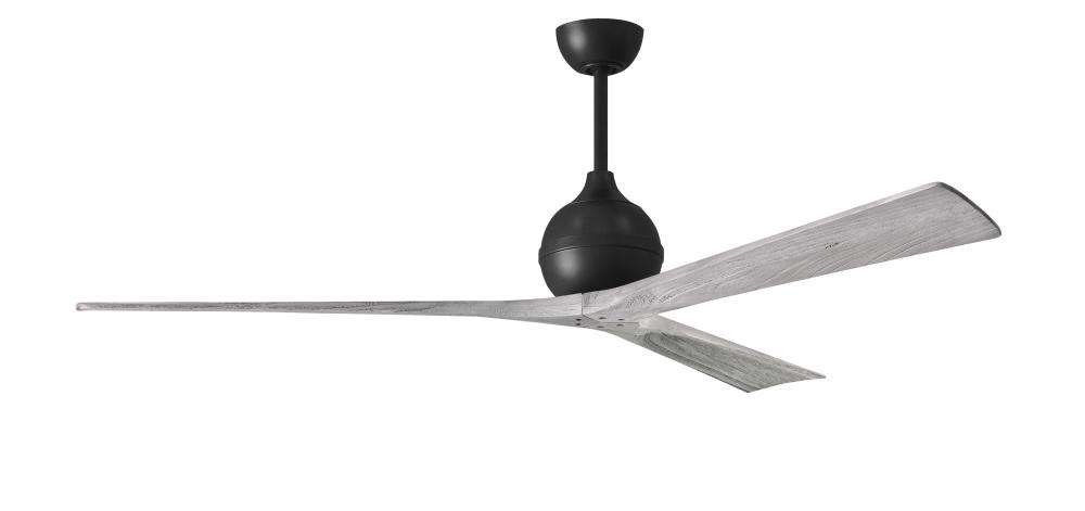 Irene-3 - Three Blade Paddle Fan - 72" - Matte Black Finish - Barn Wood Tone Blades