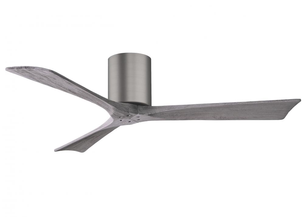 Irene-3H - Three Blade Flush Mount Paddle Fan - 52" - Brushed Pewter Finish