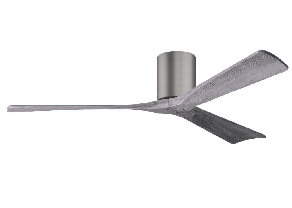 Irene-3H - Three Blade Flush Mount Paddle Fan - 60" - Brushed Pewter Finish
