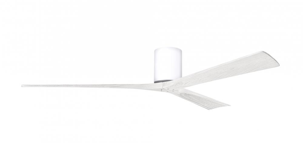 Irene-3H - Three Blade Flush Mount Paddle Fan - 72" - Gloss White Finish - Matte White Blades
