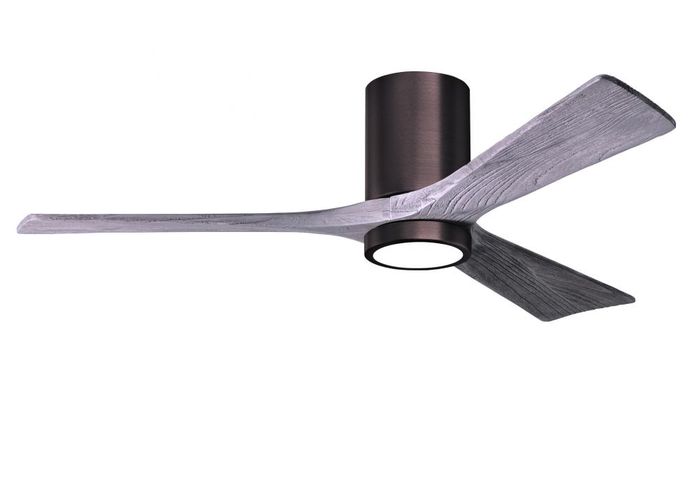 Irene-3HLK - 52" Three Blade Flush Mount Paddle Fan - 5CCT Integrated LED - Brushed Bronze Finis