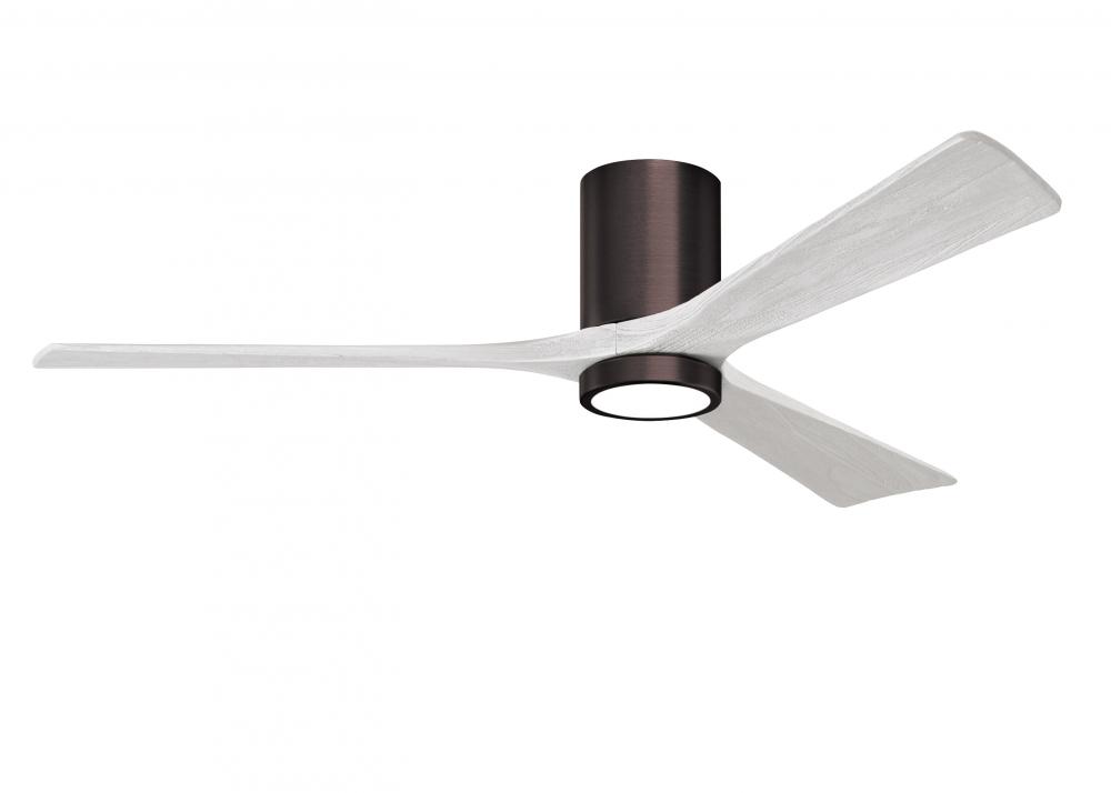Irene-3HLK - 60" Three Blade Flush Mount Paddle Fan - 5CCT Integrated LED - Brushed Bronze Finis
