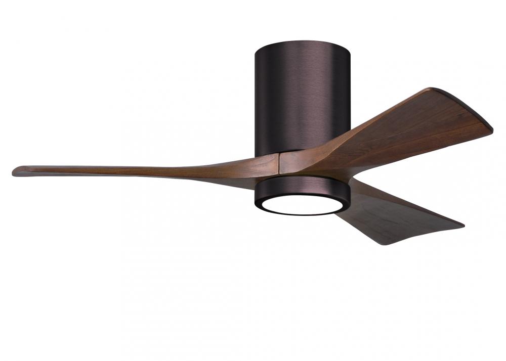 Irene-3HLK - 42" Three Blade Flush Mount Paddle Fan - 5CCT Integrated LED - Brushed Bronze Finis