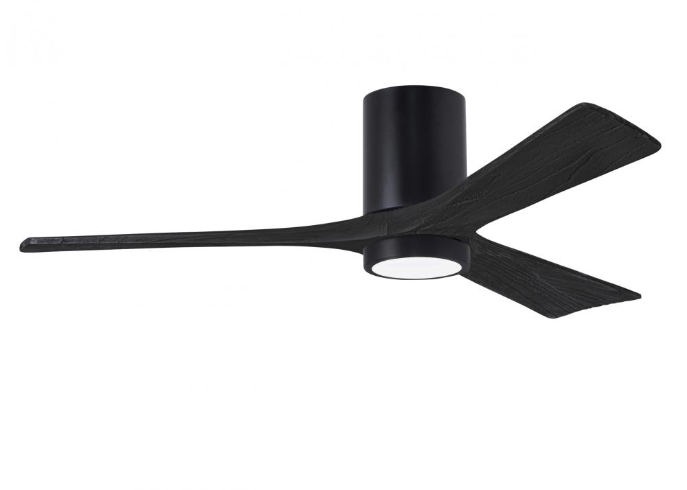 Irene-3HLK - 52" Three Blade Flush Mount Paddle Fan - 5CCT Integrated LED - Matte Black Finish