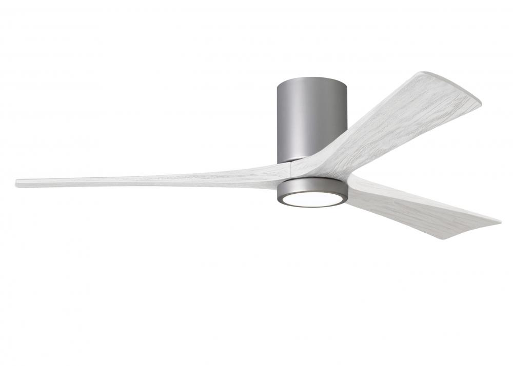 Irene-3HLK - 60" Three Blade Flush Mount Paddle Fan - 5CCT Integrated LED - Brushed Nickel Finis