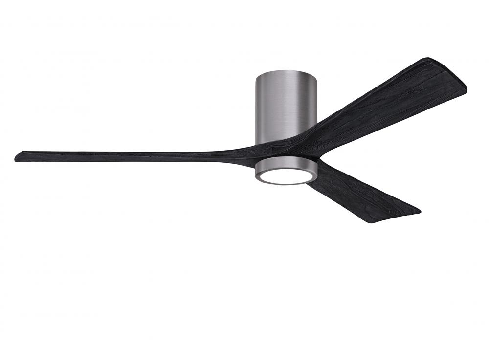 Irene-3HLK - 60" Three Blade Flush Mount Paddle Fan - 5CCT Integrated LED - Brushed Pewter Finis