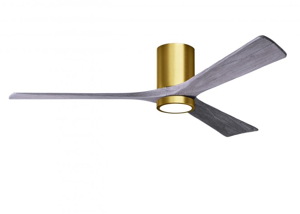 Irene-3HLK - 60" Three Blade Flush Mount Paddle Fan - 5CCT Integrated LED - Brushed Brass Finish
