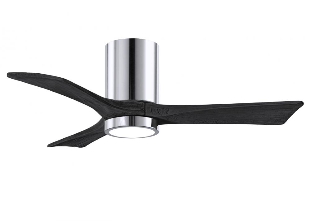 Irene-3HLK-42" Three Blade Flush Mount Paddle Fan-5CCT Integrated LED -Polished Chrome Finish