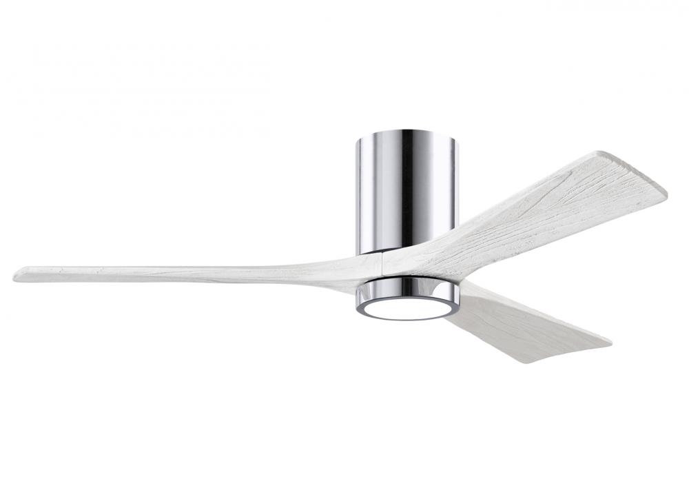 Irene-3HLK-52" Three Blade Flush Mount Paddle Fan-5CCT Integrated LED -Polished Chrome Finish