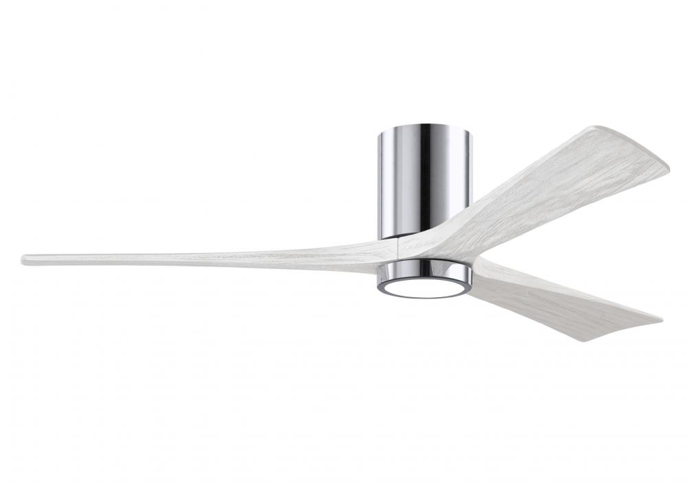 Irene-3HLK-60" Three Blade Flush Mount Paddle Fan-5CCT Integrated LED -Polished Chrome Finish