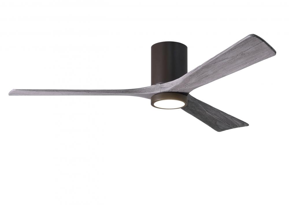 Irene-3HLK-60" Three Blade Flush Mount Paddle Fan-5CCT Integrated LED -Textured Bronze Finish