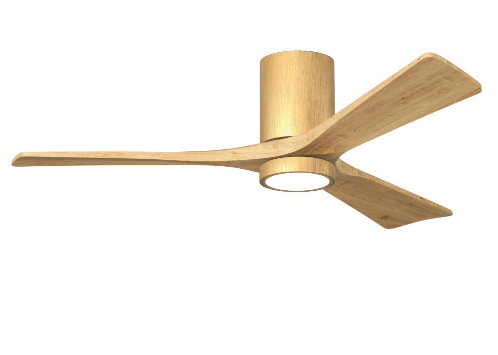 Irene-3HLK-52" Three Blade Flush Mount Paddle Fan-5CCT Integrated LED -B Textured Bronze Finish