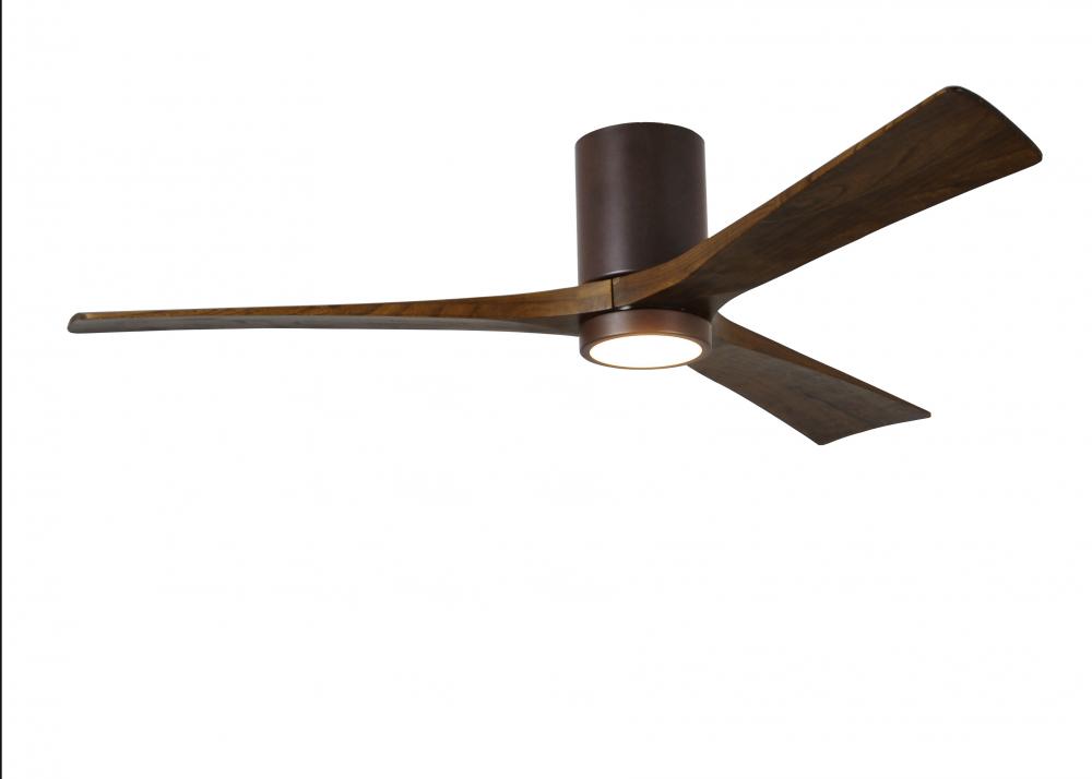 Irene-3HLK-60" Three Blade Flush Mount Paddle Fan-5CCT Integrated LED -Textured Bronze Finish