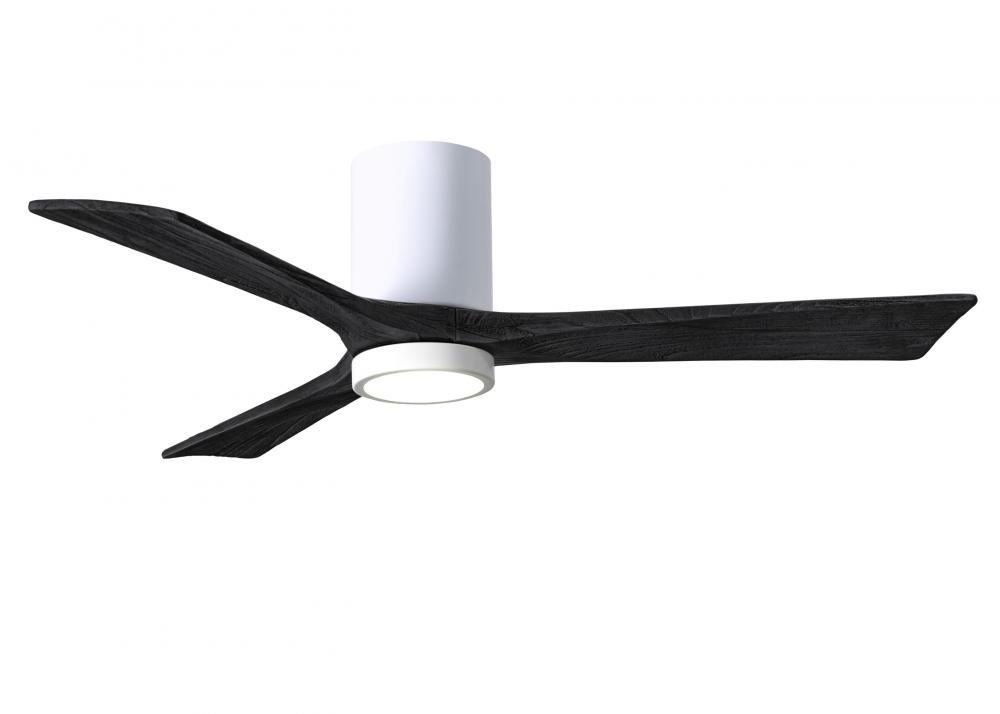 Irene-3HLK - 52" Three Blade Flush Mount Paddle Fan - 5CCT Integrated LED - Gloss White Finish