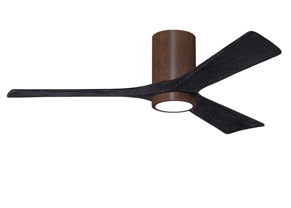 Irene-3HLK - 52" Three Blade Flush Mount Paddle Fan - 5CCT Integrated LED - Walnut Tone Finish