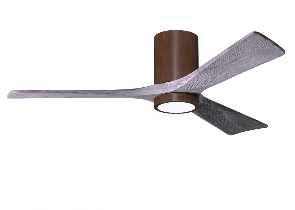 Irene-3HLK - 52" Three Blade Flush Mount Paddle Fan - 5CCT Integrated LED - Walnut Tone Finish
