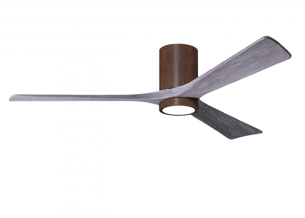 Irene-3HLK - 60" Three Blade Flush Mount Paddle Fan - 5CCT Integrated LED - Walnut Tone Finish