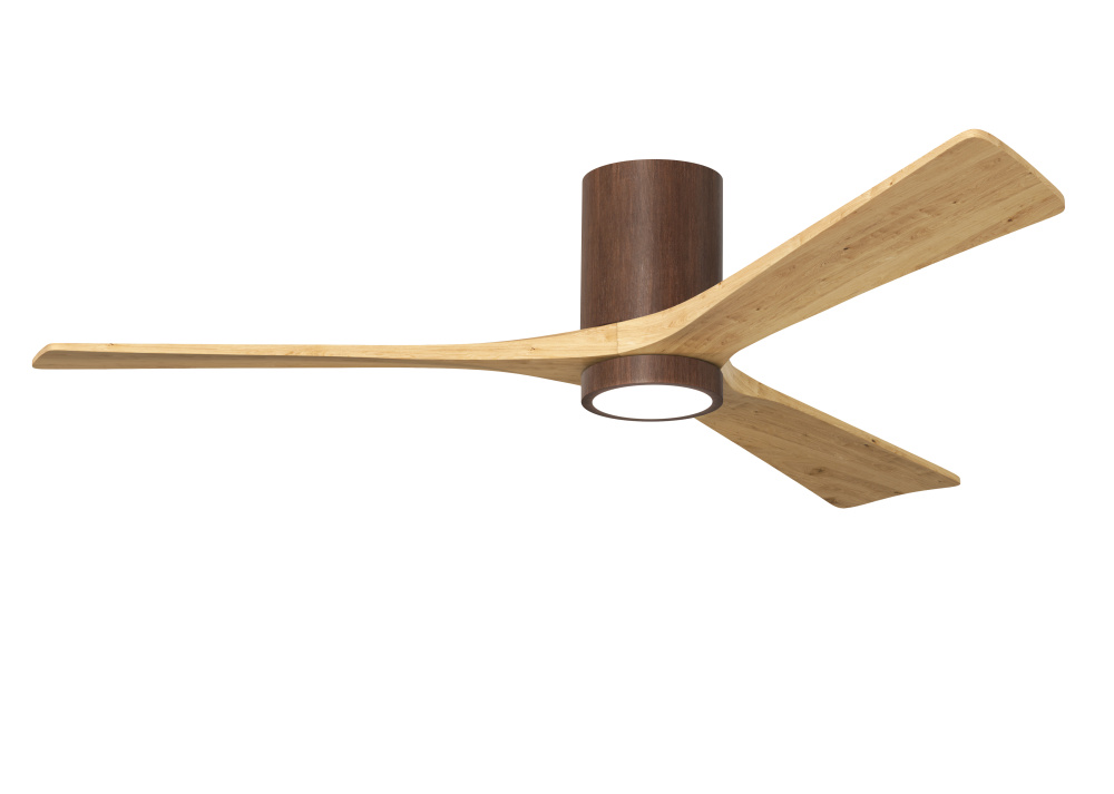 Irene-3HLK - 60" Three Blade Flush Mount Paddle Fan - 5CCT Integrated LED - Walnut Tone Finish