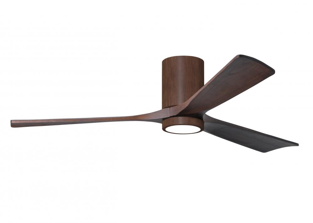 Irene-3HLK - 60" Three Blade Flush Mount Paddle Fan - 5CCT Integrated LED - Walnut Tone Finish
