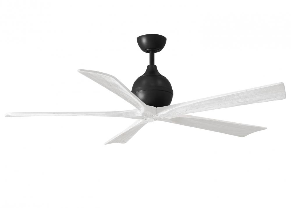 Irene-5 - 60" Five Blade Paddle Fan - Matte Black Finish - Matte White Blades
