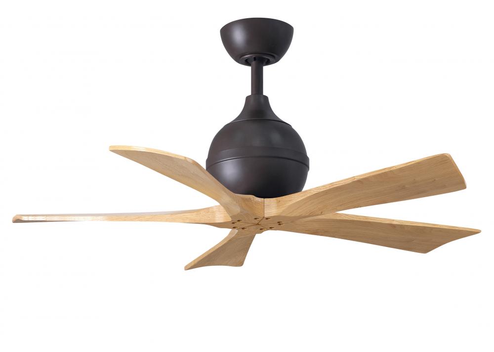 Irene-5 - 42" Five Blade Paddle Fan - Textured Bronze Finish - Light Maple Tone Blades