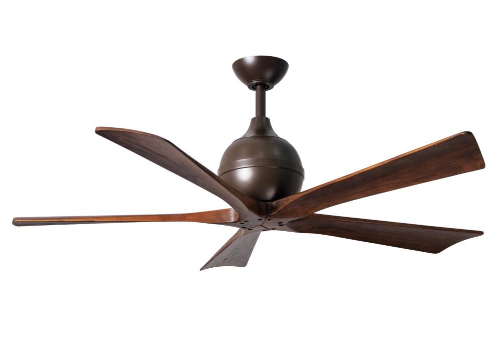 Irene-5 - 52" Five Blade Paddle Fan - Textured Bronze Finish - Walnut Tone Blades