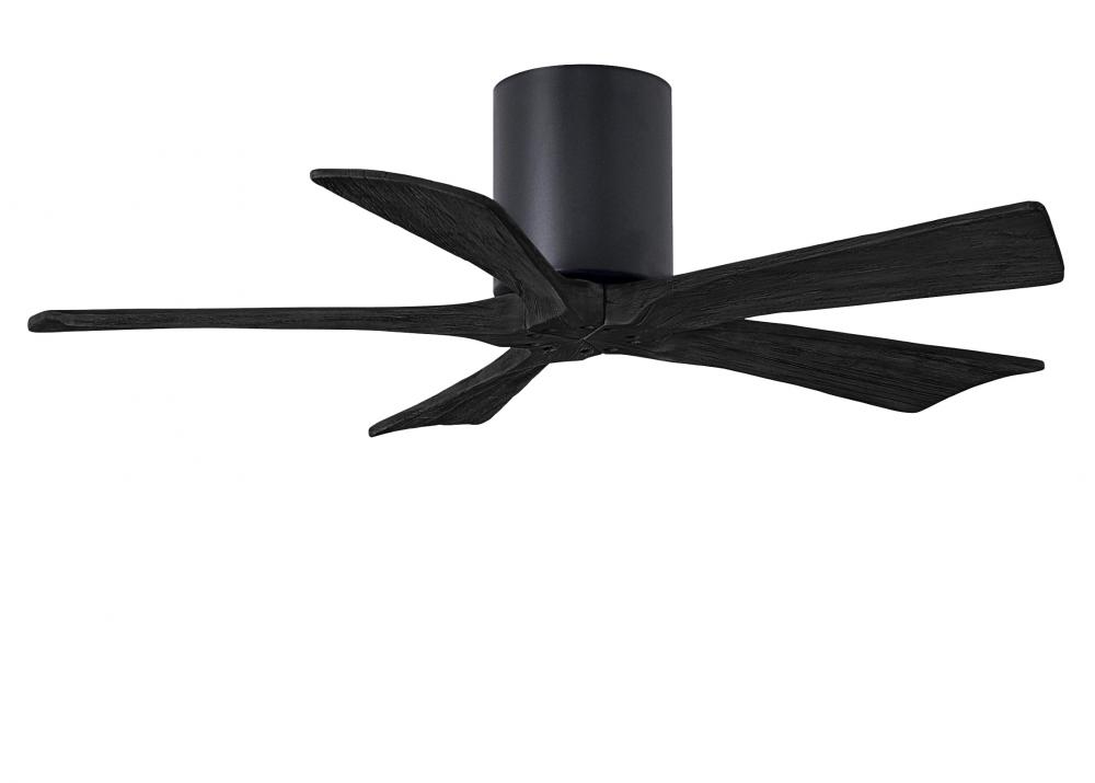 Irene-5H - 42" Five Blade Flush Mount Paddle Fan - Matte Black Finish - Matte Black Blades