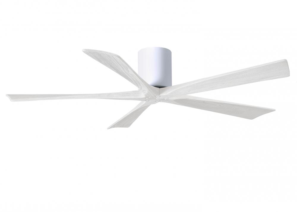 Irene-5H - 60" Five Blade Flush Mount Paddle Fan - Gloss White Finish - Matte White Blades