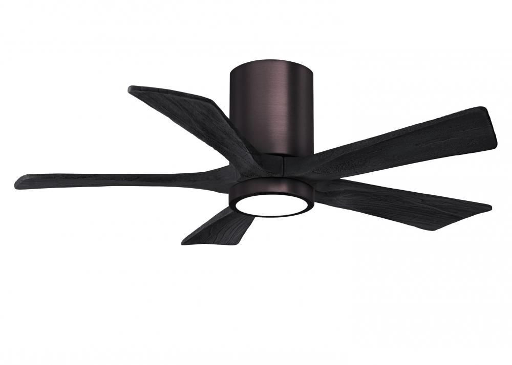 Irene-5HLK - 42" Five Blade Flush Mount Paddle Fan - 5CCT Integrated LED - Brushed Bronze Finish