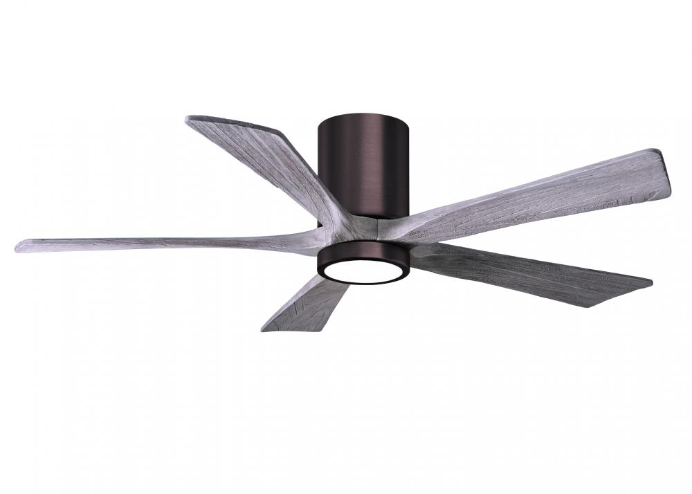 Irene-5HLK - 52" Five Blade Flush Mount Paddle Fan - 5CCT Integrated LED - Brushed Bronze Finish