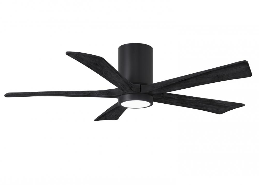 Irene-5HLK - 52" Five Blade Flush Mount Paddle Fan - 5CCT Integrated LED - Matte Black Finish