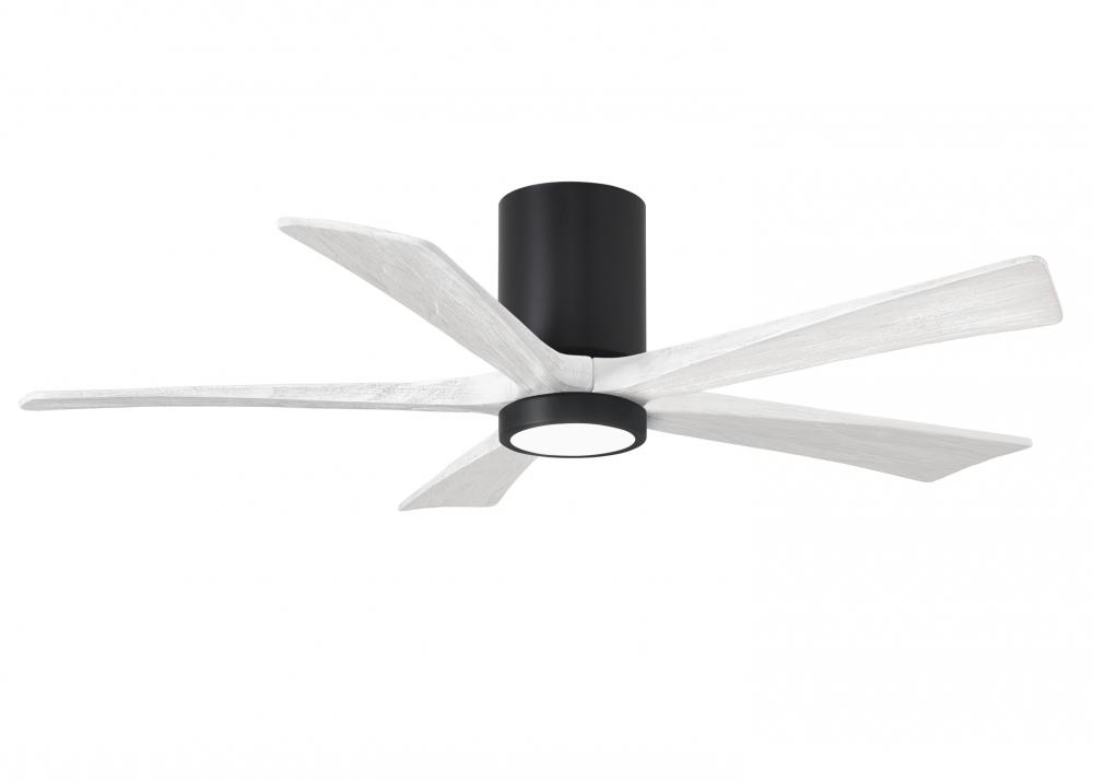 Irene-5HLK-52" Five Blade Flush Mount Paddle Fan-5CCT Integrated LED-Matte Black Finish