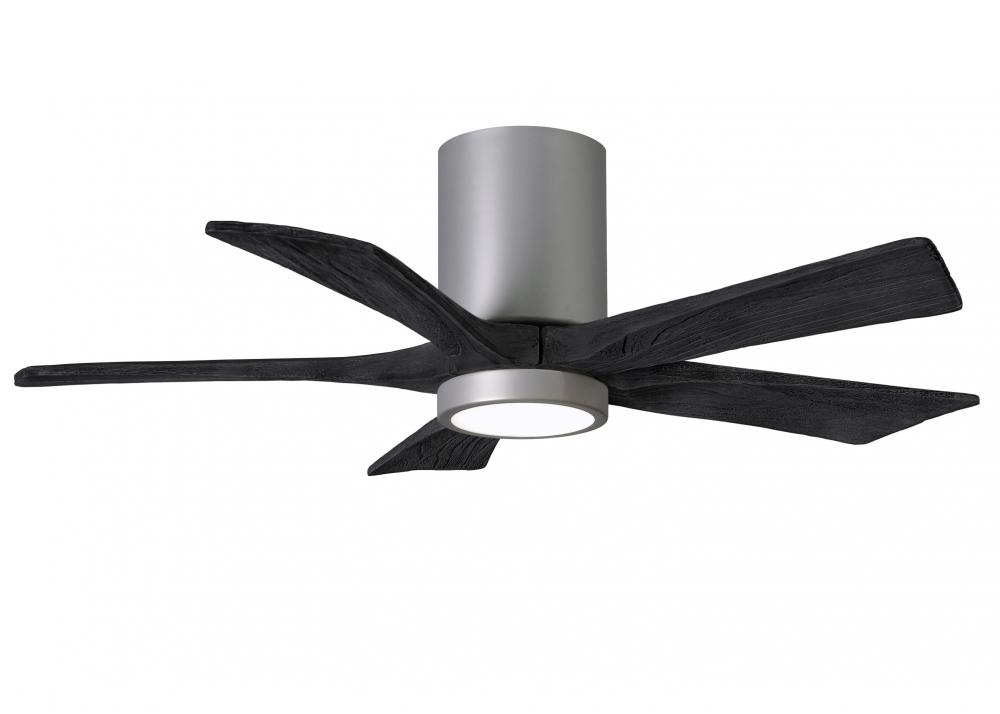 Irene-5HLK - 42" Five Blade Flush Mount Paddle Fan - 5CCT Integrated LED - Brushed Nickel Finish