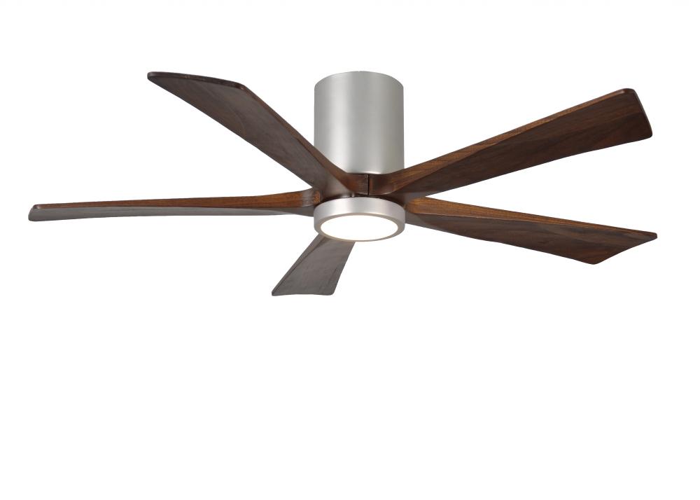 Irene-5HLK-52" Five Blade Flush Mount Paddle Fan-5CCT Integrated LED-Brushed Nickel Finish