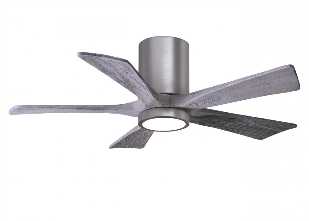 Irene-5HLK - 42" Five Blade Flush Mount Paddle Fan - 5CCT Integrated LED - Brushed Pewter Finish