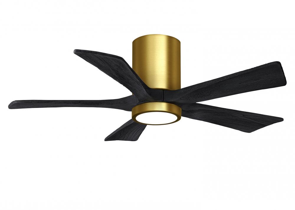 Irene-5HLK - 42" Five Blade Flush Mount Paddle Fan - 5CCT Integrated LED - Brushed Brass Finish