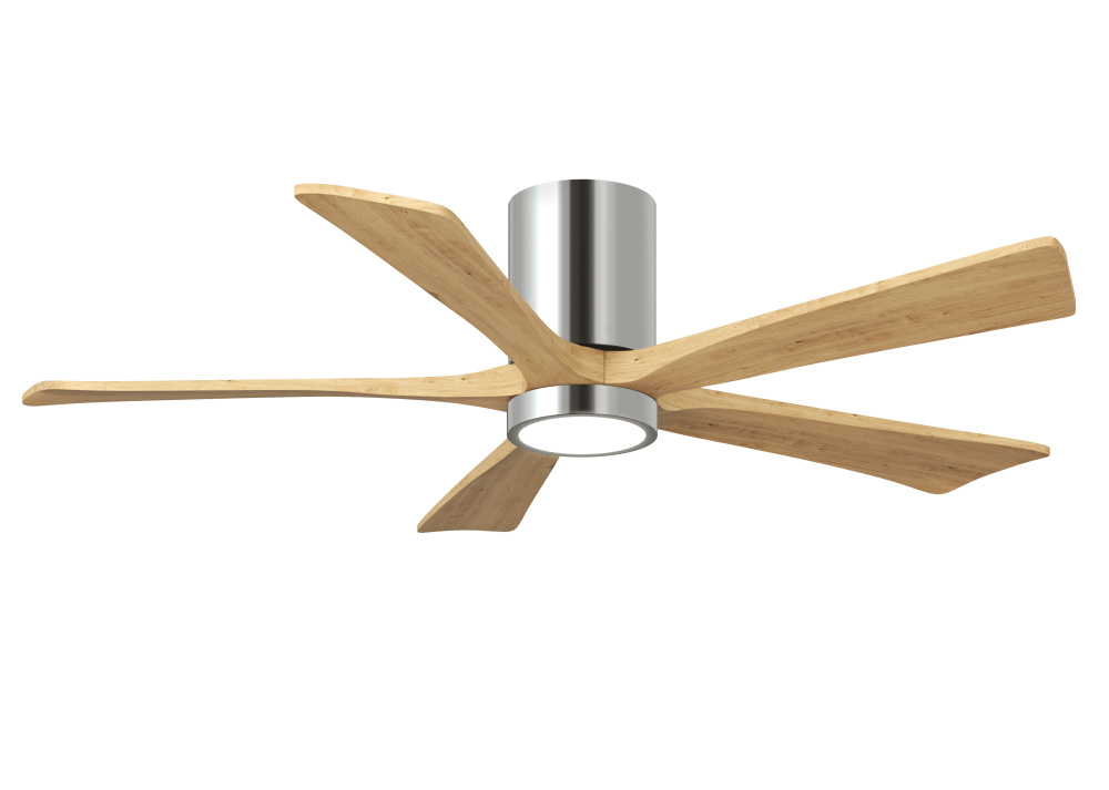 Irene-5HLK-52" Five Blade Flush Mount Paddle Fan-5CCT Integrated LED-Polished Chrome Finish