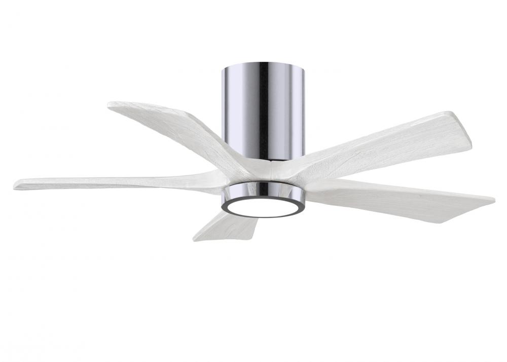 Irene-5HLK - 42" Five Blade Flush Mount Paddle Fan - 5CCT Integrated LED - Polished Chrome Finis