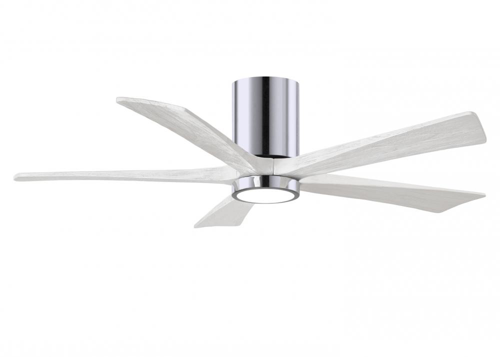 Irene-5HLK - 52" Five Blade Flush Mount Paddle Fan - 5CCT Integrated LED - Polished Chrome Finis