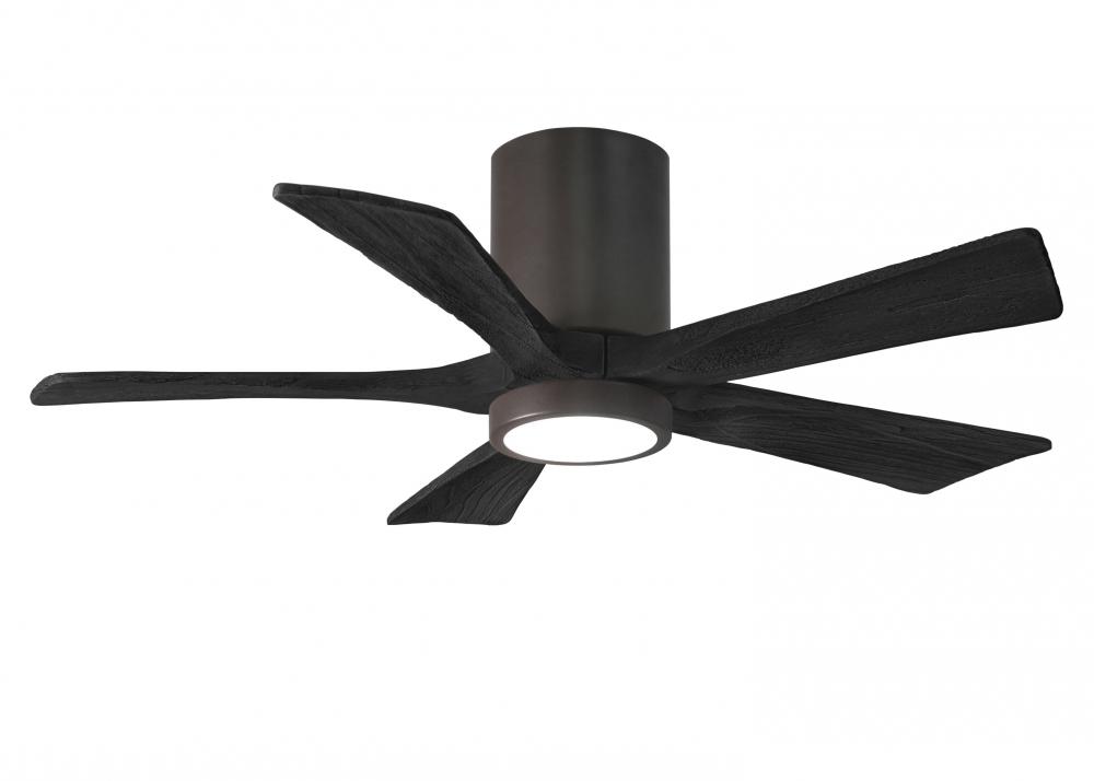Irene-5HLK - 42" Five Blade Flush Mount Paddle Fan - 5CCT Integrated LED - Textured Bronze Finis