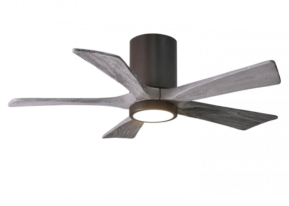 Irene-5HLK - 42" Five Blade Flush Mount Paddle Fan - 5CCT Integrated LED - Textured Bronze Finis